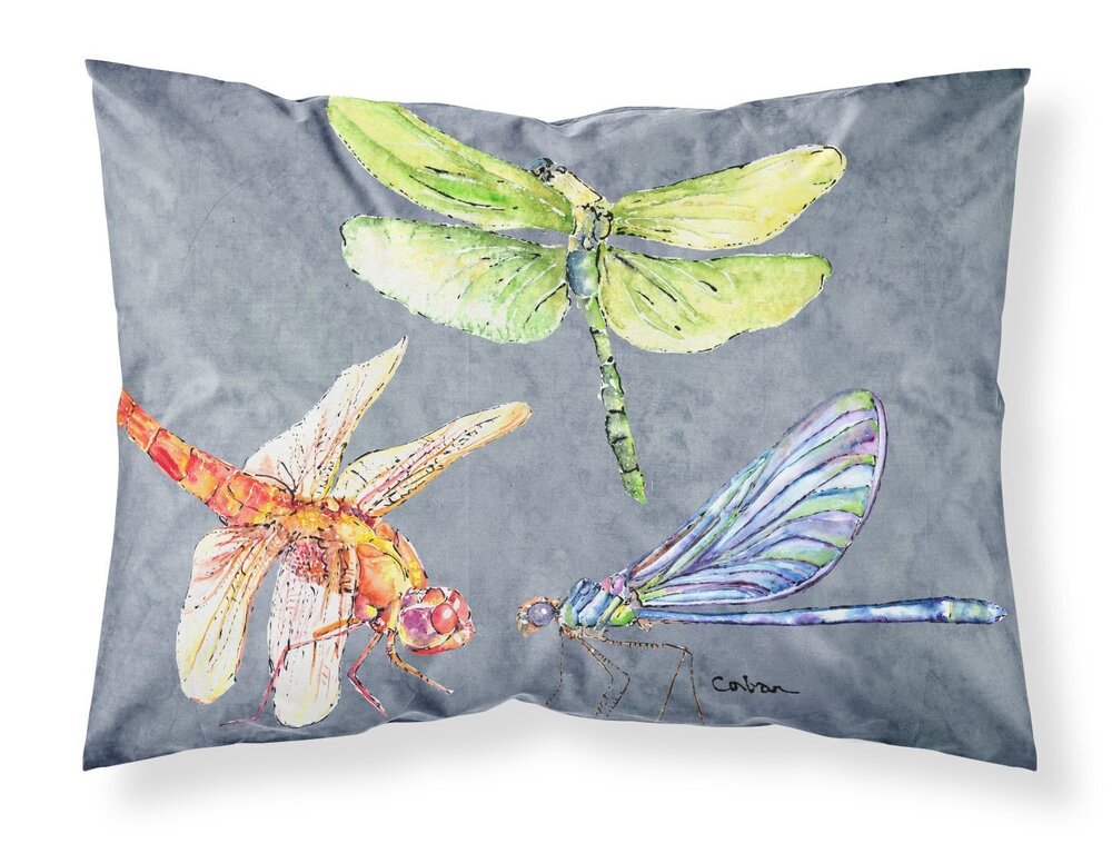 3889 8878PILLOWCASE Dragonfly Times Three Fabric Standard Pillowcase